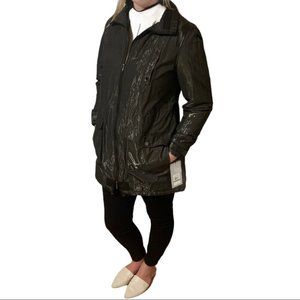 Calvin Klein Metallic Gunmetal Coat!